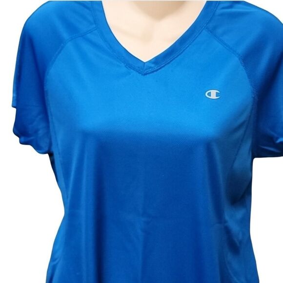 New Champion Double Dry V-Neck Tshirt Blue - Picture 2 of 6